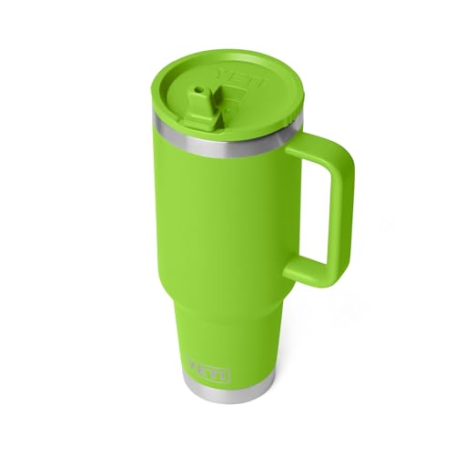 Image of YETI Rambler 40 oz Travel Mug with Flip Straw Lid - Stainless Steel, Vacuum Insulated, Leakproof, Cup Holder Friendly, Venom