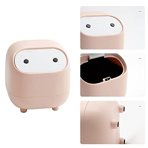 Mini cubo de basura para encimera y escritorio con tapa de tipo prensa 7