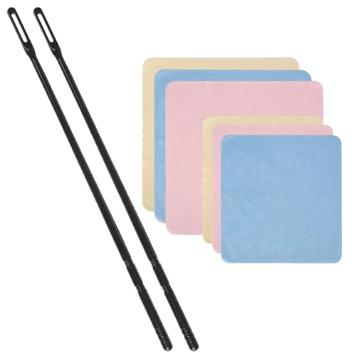 CONLI Flute Cleaning Kit 2 Flute Cleaning Rods with 6 Pack Flute Cleaning Cloth Musical Instruments Polishing and Cleaning Accessories - Pink, Yellow, Blue