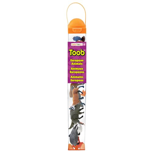 Safari Ltd. European Animals TOOB - 9 Detailed Miniature Animal Figures - Educational Toy Set for Boys, Girls and Children from 3 Years