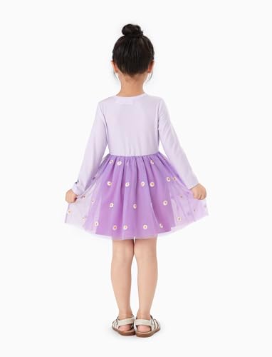 Image of Disney Princess Frozen Elsa Minnie Stitch Toddler Girl Tulle Tutu Dress Ruffle Sleeve Mesh Summer Birthday Party Clothes 2-9Y
