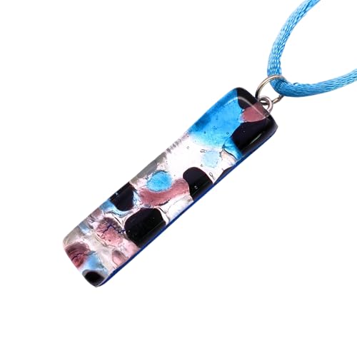 Pendentif en verre de Murano italien et feuille d'argent pour illuminer vos tenues d'été