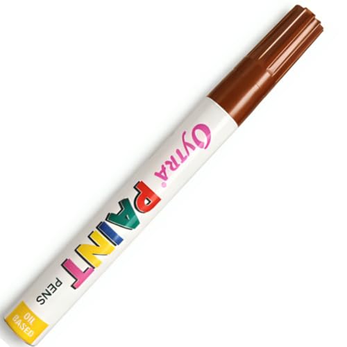 Image of Oytra Paint Marker Pens Permanent Waterproof Oil Based Individual pens Works and All Surfaces, Wood, Fabric, Steel, Glass (Brown)