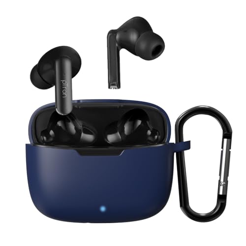 Image of Sounce Earphone Case Cover Compatible with Bassbuds Duo, Soft Silicone Skin Case Cover Shock-Absorbing Protective Case with Keychain [Front LED Visible] [Blue]-(Case Cover Only)