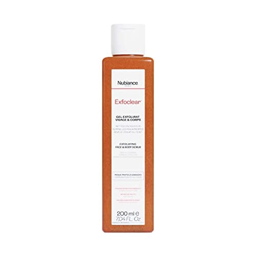 NUBIANCE - Exfoclear® Exfoliant Visage Et Corps - Gommage Visage Et Gommage Corps Aux Acides De Fruits. Gel Nettoyant Visage Peau Grasse Ou Seche Anti Point Noir. Body Scrub Cover