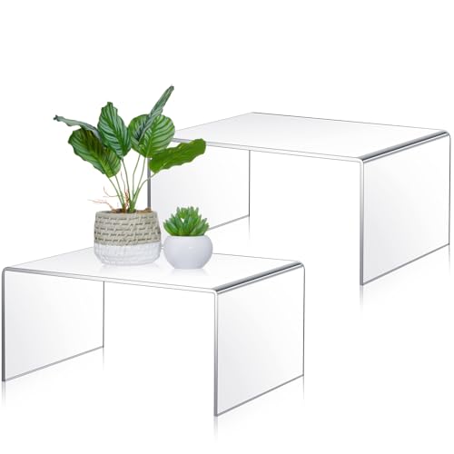 2 Pcs 12 Inch Acrylic Risers Display Stands