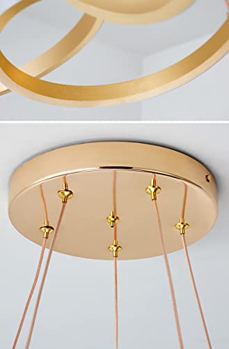 Lustre LED moderne télécommandé avec intensité et couleur variables