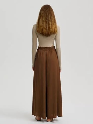 Image of KOTTY Women's Relaxed Fit Wide-Leg Drawstring Palazzo Trouser for Everyday Comfort & Style