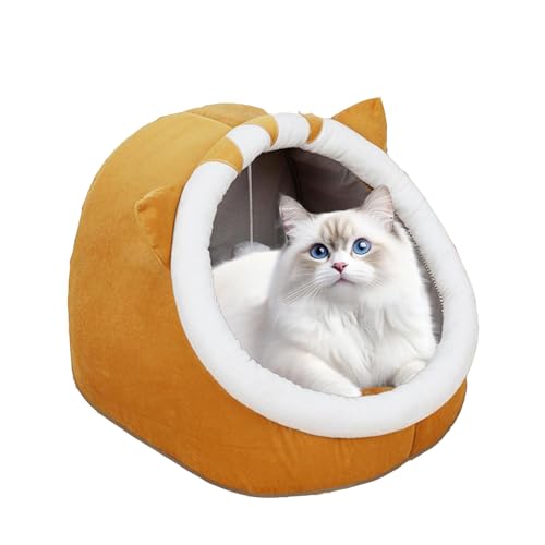 Cuccia per gatti domestici, cuccia per gatti in tessuto di peluche, cuccia per animali domestici, cuccia per gatti lavabile, casetta per gatti morbida e calda per interni per gattini e medie