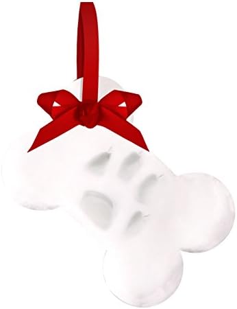 Tiny Ideas Pet Paw Print Bone Ornament, Dog Or Cat Pawprint DIY Clay Impression Kit, Dog Christmas Tree Ornament, Pet Memorial Or New Pet Owner Keepsake, Holiday Pet Decor