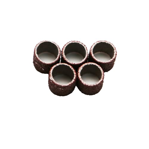 Image of TMAX 100 pc 3 /8 Inch Sand Drum Grit 60 Coarse with 2 pc 1 /8 Inch Mandrel for Dremel Rotary Tools