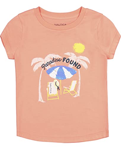 T-shirt fille Nautica confortable et respirant couleur pêche en taille 8-10