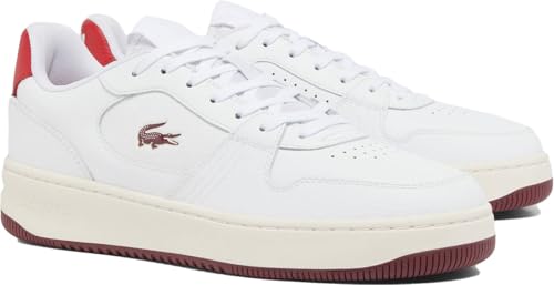 Lacoste Men's L001 Set Sneaker, Off White/Red, 9.5