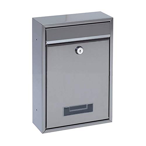 Buzón de correo fácil de instalar, buzón de correo exterior con montaje en pared, buzón de seguridad con cerradura, buzón para decoración del hogar, jardín, buzón para cartas, periódicos, revistas, bu
