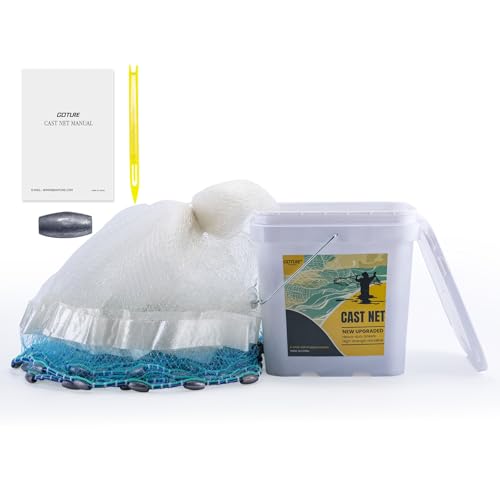 Goture 3/8" Mesh American Fishing Cast Net with Tape