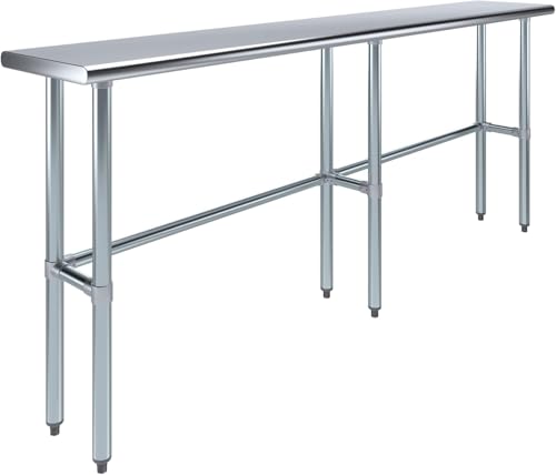 Image of 24 inchx84 inch Open Base Stainless Steel Work Table, NSF