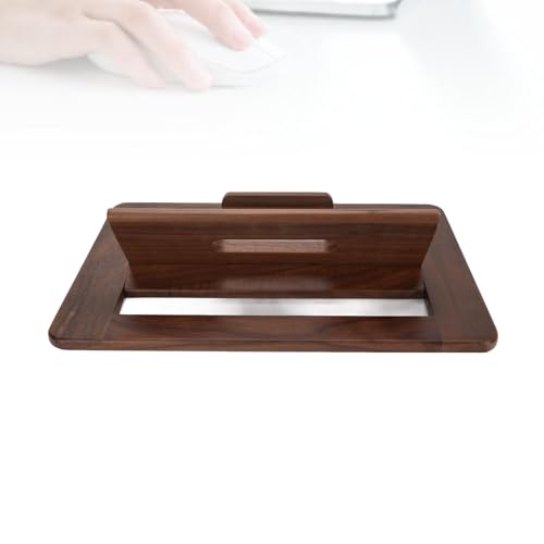 Soporte para tableta y portátil plegable de madera de nogal para escritorio 5