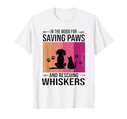 Animal Rescue Quote Saving Pets Vintage Style Women Camiseta