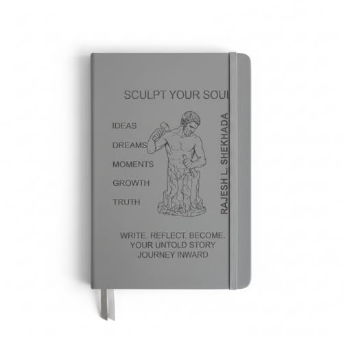 Image of Personalized Journal - Custom Name Hardcover Diary for Men & Women, Premium Paper, Durable Grey Finish (Grey-Sculpt-Custom)