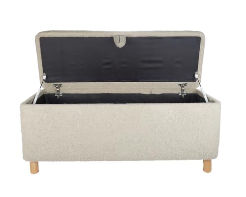 بانكيت باندا كبير 110×40×50 سم – قماش فاخر وهيكل خشب طبيعي – تصميم مودرن للمداخل وغرف النوم – No Comment Furniture (Beige-12)