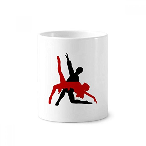 Duo Danse tasse blanche en céramique 350ml pour brosse à dents et stylos