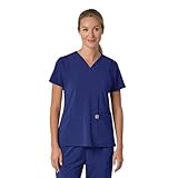 Carhartt Scrubs C13210 Women's Force® Cross-Flex Modern Fit Flex Panel, Galaxy Blue, Medium