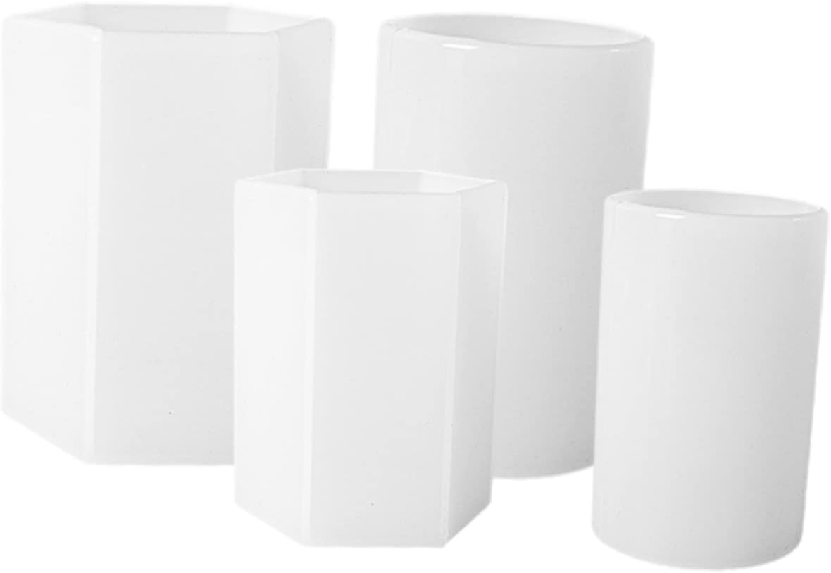 4pcs Flexible Silicone Candle Molds for DIY Scented Candles Hexagonal and Cylindrical Shapes Easy to Demold for Craft Making and Home Decoration