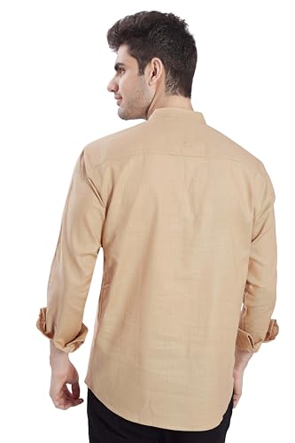 Image of DIVISIVE Men's Slim Fit Full Sleeves Cotton Short Kurta