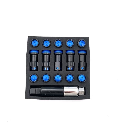 Image of M12x1.5 Anti-Theft Wheel Stud Nuts, 20PCS Smooth Cone Seat Closed Wheel Nuts 11 /16'' Hexagonal Rustproof Nuts