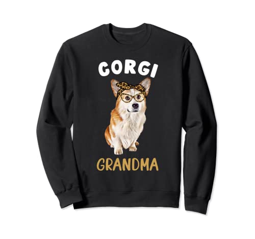 Corgi Grandma Corgi Dog Lover Owner Leopard Print Mujer Fun Sudadera