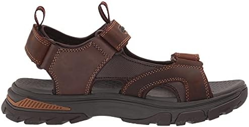 Skechers USA Men's Men's Open Toe Sandal W/Hook&Loop Strap, Crazy Horse Dark Brown, 10 | Image 5