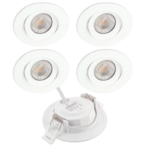 Arum Lot de 5 Spots LED Encastrables Extra Plats ASTURIE 7W (Eq. 75W) – Technologie CCT (Choix...