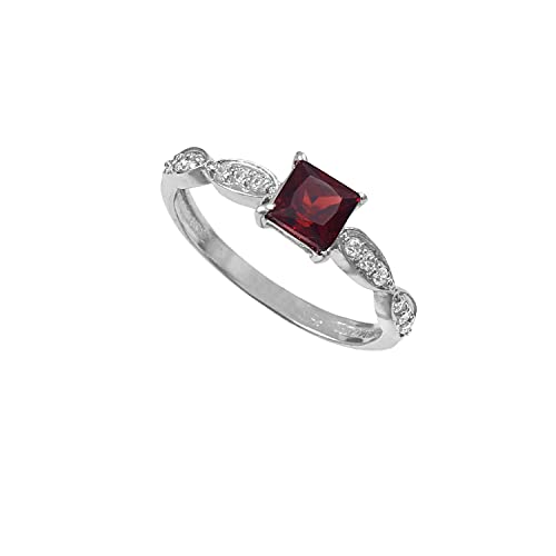 Bague de fiançailles grenat qualité AAA et argent 925