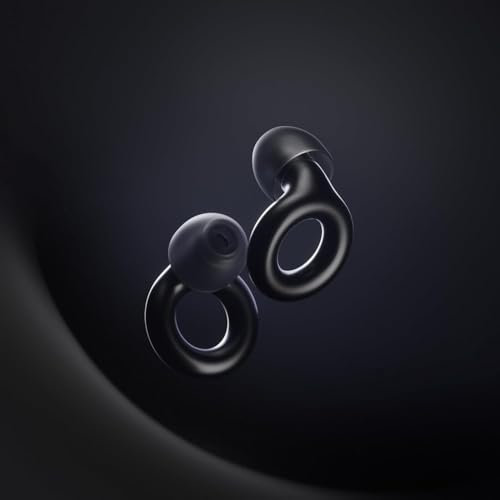 Image of Noise Cancelling Ear Plugs | Soft Silicone Earplugs for Sleeping, Studying, Travel, and Flight | Reusable Noise Reduction Earbuds with 6 Comfort Tips (S /M /L) - Black (1-Pair)