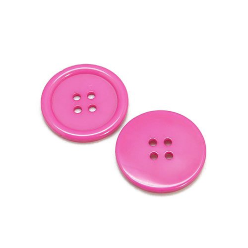 Dark Pink Resin 30mm 4-Hole Round Buttons Pack of 10 - Versatile for Clothing, Bags, Accessories, Home Decor and Crafting Projects