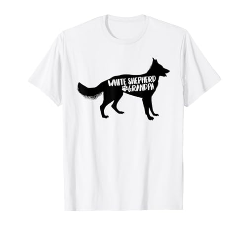 White Shepherd Grandpa Funny White German Shepherd T-Shirt
