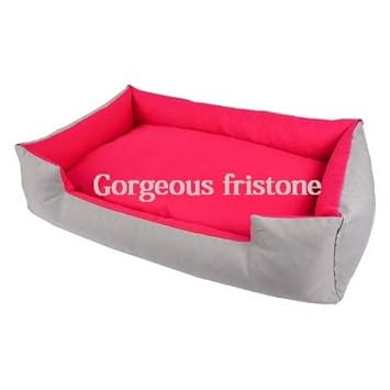 Fristone Reversable Grey,Pink Color Ultra Soft Ethnic Designer Velvet Bed for Dog/Cat (Export Quality) Size : Medium
