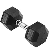 OLIXIS Rubber Hex Exercise & Fitness Dumbbell, Weights Set with Anti-Roll Design, Strength Traini...