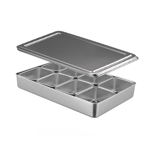 Doveja Stainless Steel Yakumi Weed Condiment Container, 8 Divided Bats, Commercial Use, Seasoning Storage, Stainless Steel, Hygienic Seasoning Stocker...