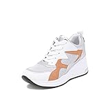 MATERIALE: sneakers alte casual donna con tomaia in ecopelle, chiusura stringata, zeppa alta 7 centimetri, suola in gomma