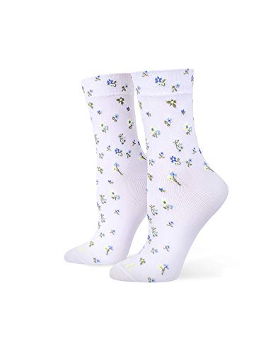 Hue Women's Cushioned Pixie Sock, White Floral, One Size #TOP2
