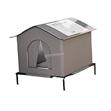 Leefasy Outdoor Cat House Insulated Weatherproof Waterproof for Barn Comfortable Windproof Winter Warm Elevated Leg Cube Cat Shelter