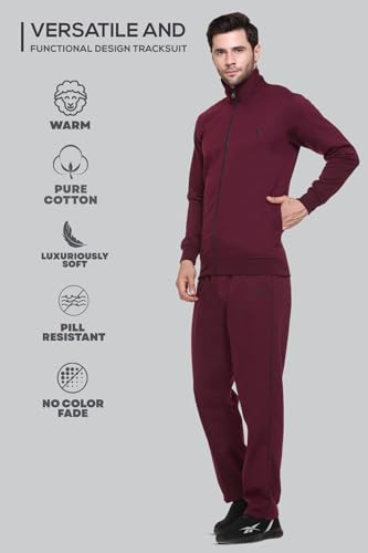 Image of GODFREY Zipper Track Suit For Man Winter Wear High Neck Cotton Tracksuit- Co ords For Men Regular Fit