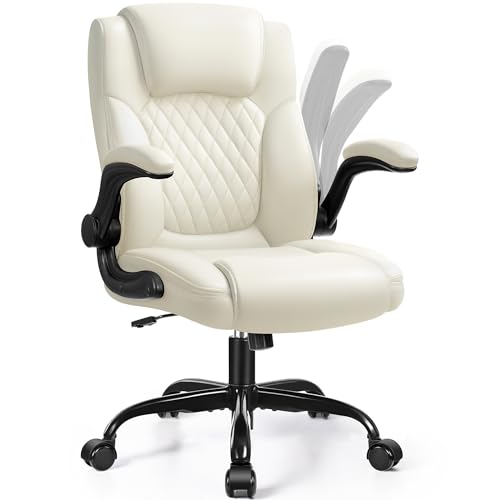 Leather Office Chair, PU Home Computer Desk Chairs with...