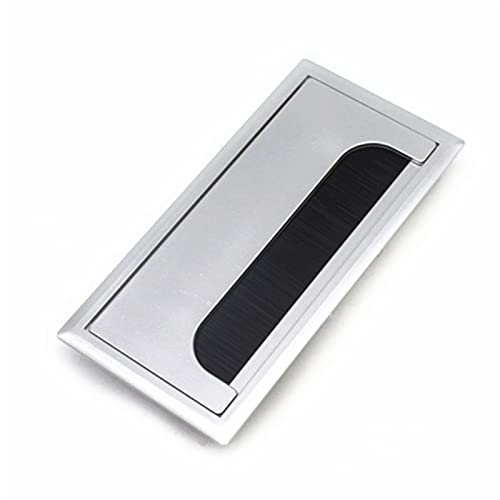 Pasacables de escritorio rectangular pack de 2 unidades mesa plástico 16x8cm 3