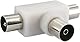 SCHWAIGER -ASV25 532- Aufsteckverteiler 2-Fach TV für Kabel- und Antennenanlagen/ 1x IEC-Buchse > 2X IEC Stecker/weiß
