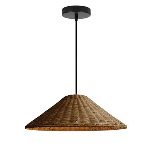 Suspension en bambou tressé main : lustre en rotin d'exception pour salle à manger
