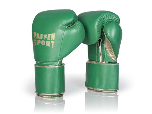 Paffen Sport «PRO WIDE» Guanti da boxe per sparring; verde/oro; 12 once