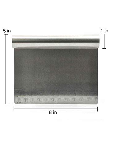 Image of Cake Decor Stainless Steel Big Dough Scraper with Stainless Steel Handle 8.5 inch