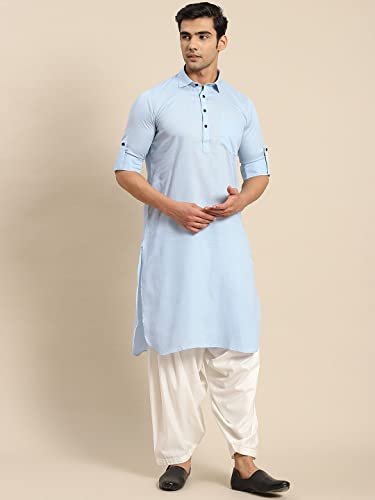 Image of Rajubhai Hargovindas Men's Festive Cotton Pathani Kurta